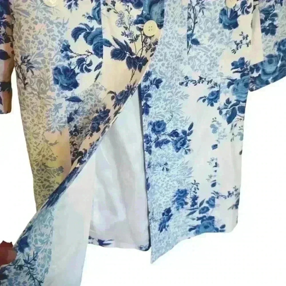 NWT Ann Taylor Loft Blue and White Floral Jacket - Picture 4 of 7